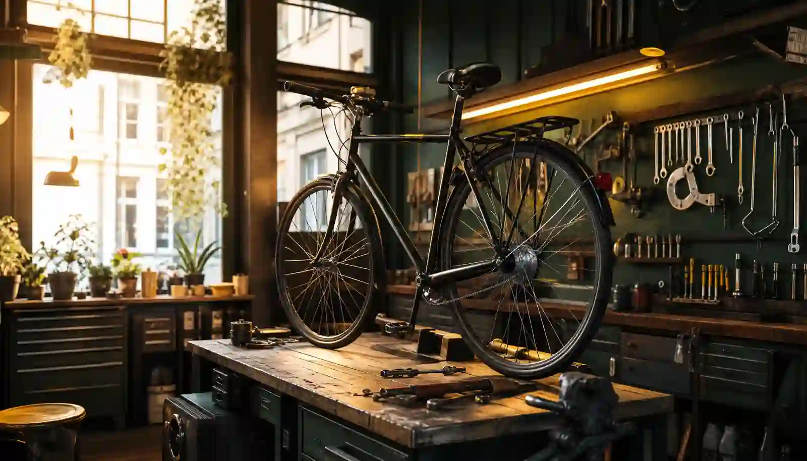 Fahrrad in einer Berliner Werkstatt